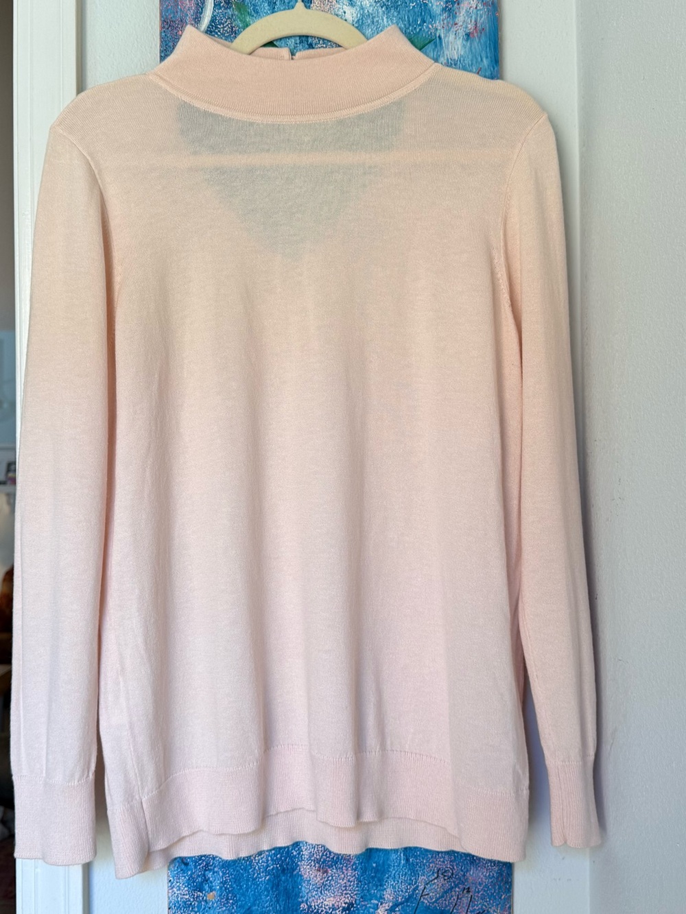 LOFT sweater womens size Large Petite blush pink EUC